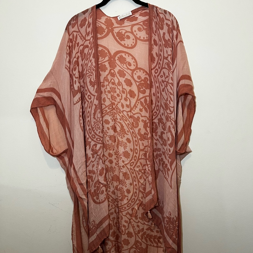 Bohemian Two toned long Pink kimono - small